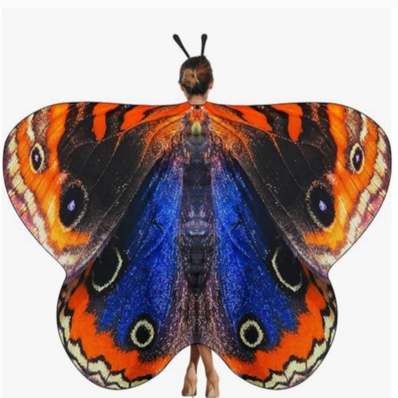 Mint Green Luna Moth Festival Butterfly Costume Set Fairy Wings Butterflies - Picture 11 of 12